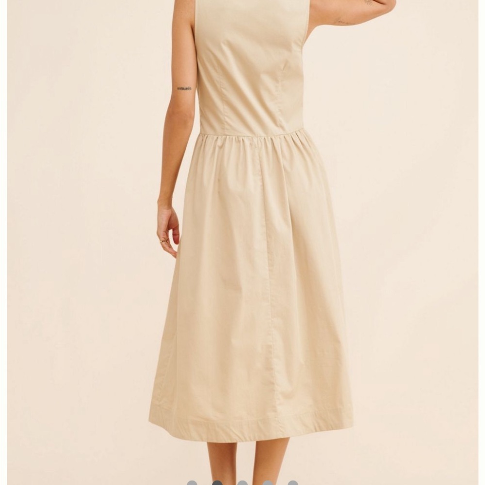 Anthropologie Cream Square-Neck Midi Dress - Picture 2 of 4